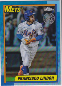 2025 Topps Chrome Baseball 1990 Topps Baseball Francisco Lindor #90CB-10