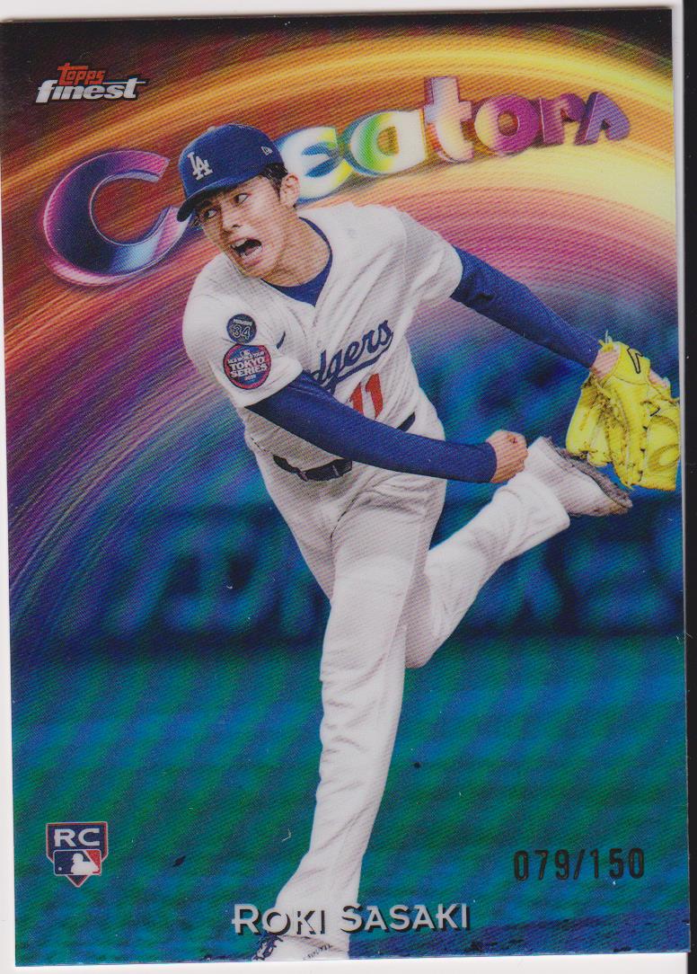 2025 Topps Finest Baseball Creators Sky Blue Refractor 079/150 Roki Sasaki #C-16 RC