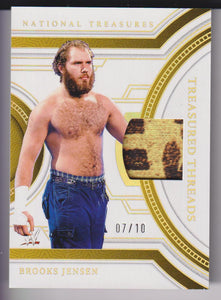 2024 Panini National Treasures WWE Treasured Threads Holo Gold 07/10 Brooks Jensen #TT-BJN