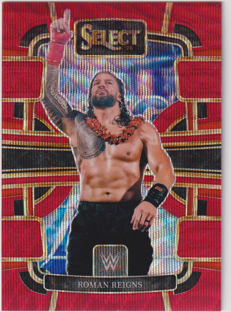 2024 Panini Select Red Wave Prizms 81/99 Roman Reigns #86