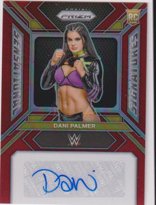 2024 Panini Prizm WWE Sensational Signatures Red 25/99 Dani Palmer #SS-DPA RC