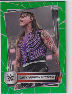 2025 Topps Chrome WWE Green Refractor 17/99 "Dirty" Dominik Mysterio #35
