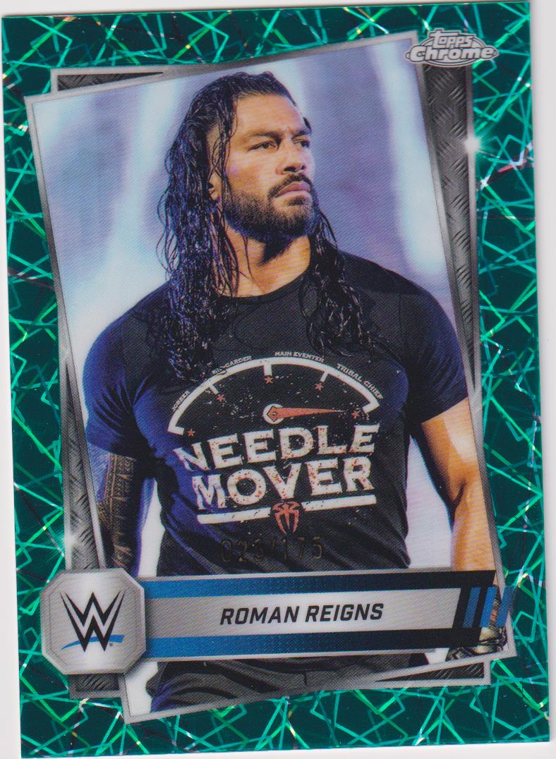2025 Topps Chrome Teal Lazer Refractor 025/175 Roman Reigns #3
