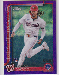 2025 Topps Chrome Logofractor Purple 222/250 James Wood #132 RC
