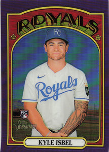 2021 Topps Heritage High Number Hot Box Chrome Purple Refractor Kyle Isbel #594 RC