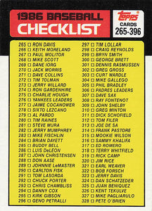 1986 Topps Checklist 265-396 #394