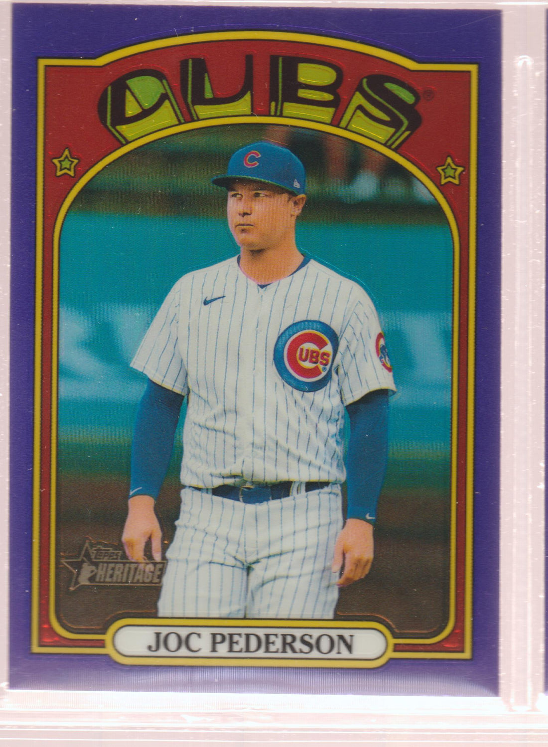 2021 Topps Heritage #576 Joc Pederson Chrome Purple Refractor