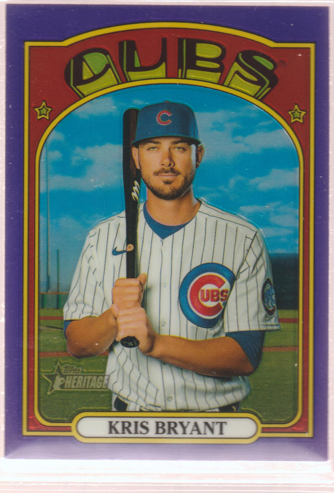 2021 Topps Heritage #550 Kris Bryant Chrome Purple Refractor