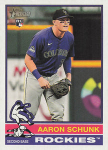 2025 Topps Heritage Baseball Aaron Schunk #90 Rookie