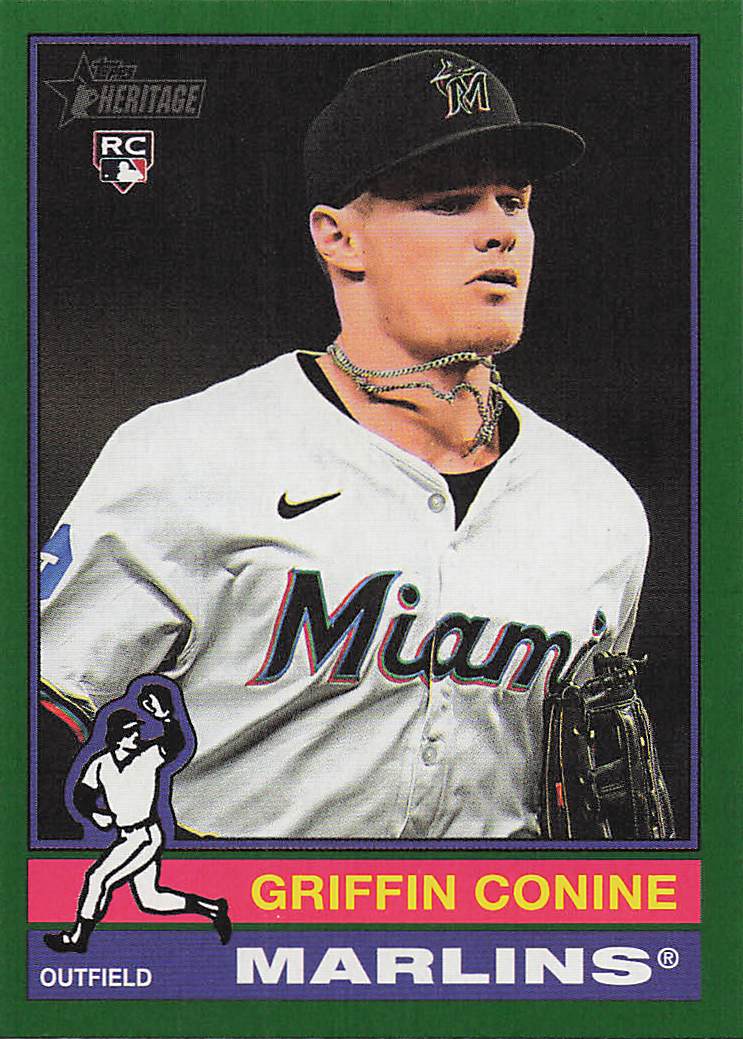 2025 Topps Heritage Baseball Dark Green Griffin Conine #111 Rookie