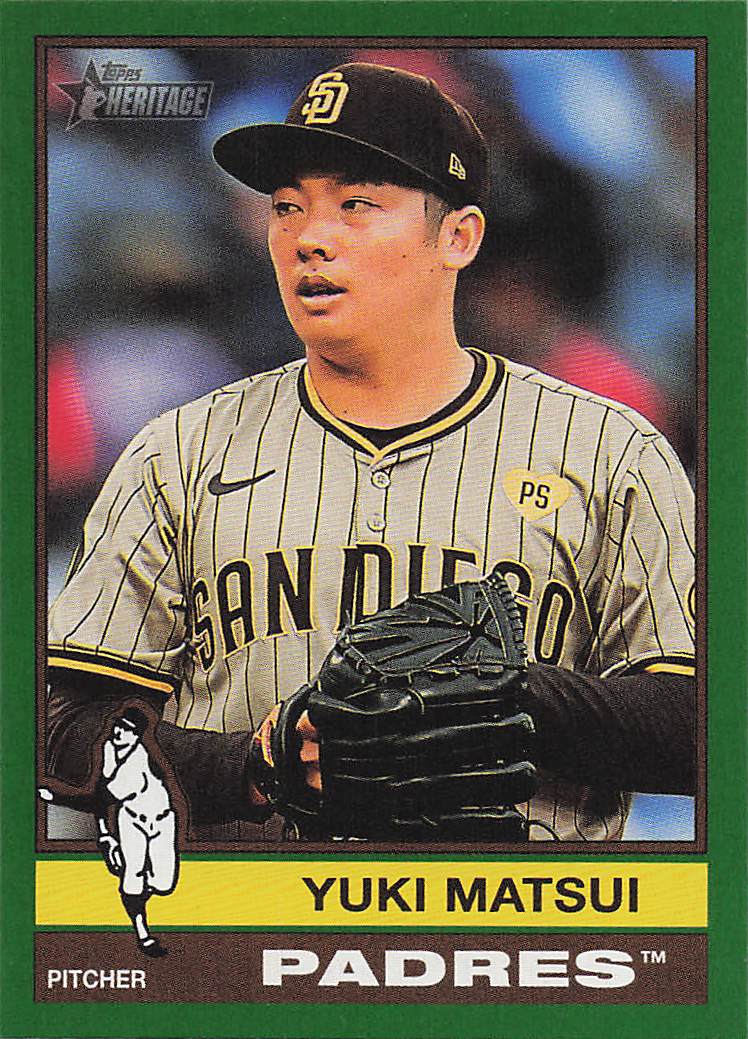 2025 Topps Heritage Baseball Dark Green Yuki Matsui #358