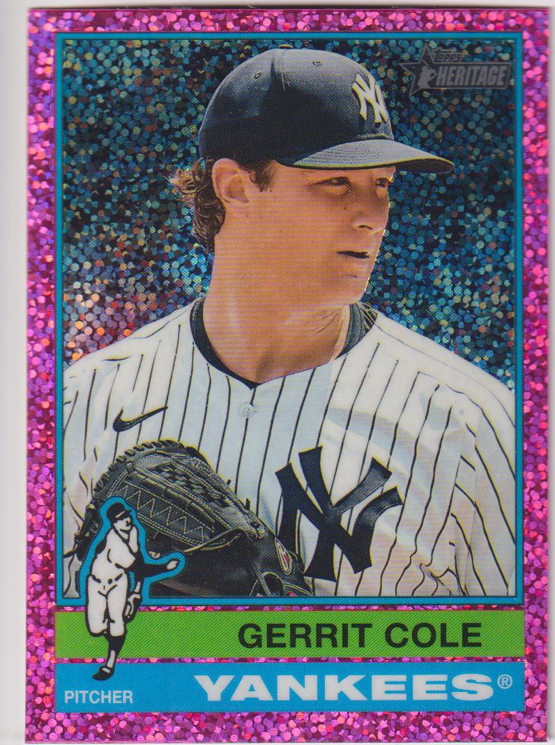 2025 Topps Heritage Baseball Chrome Pink Sparkle Refractor Gerrit Cole #394