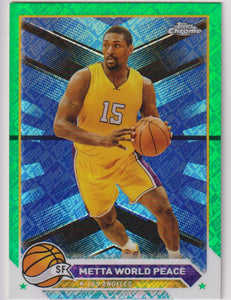 2023-24 Topps Chrome Basketball Green Logo Refractors Metta World Peace #13