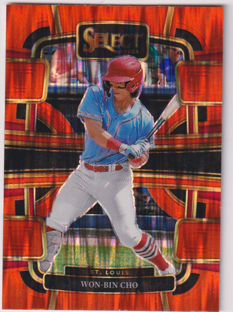 2024 Panini Select Baseball Orange Flash Prizms Won-Bin Cho #25