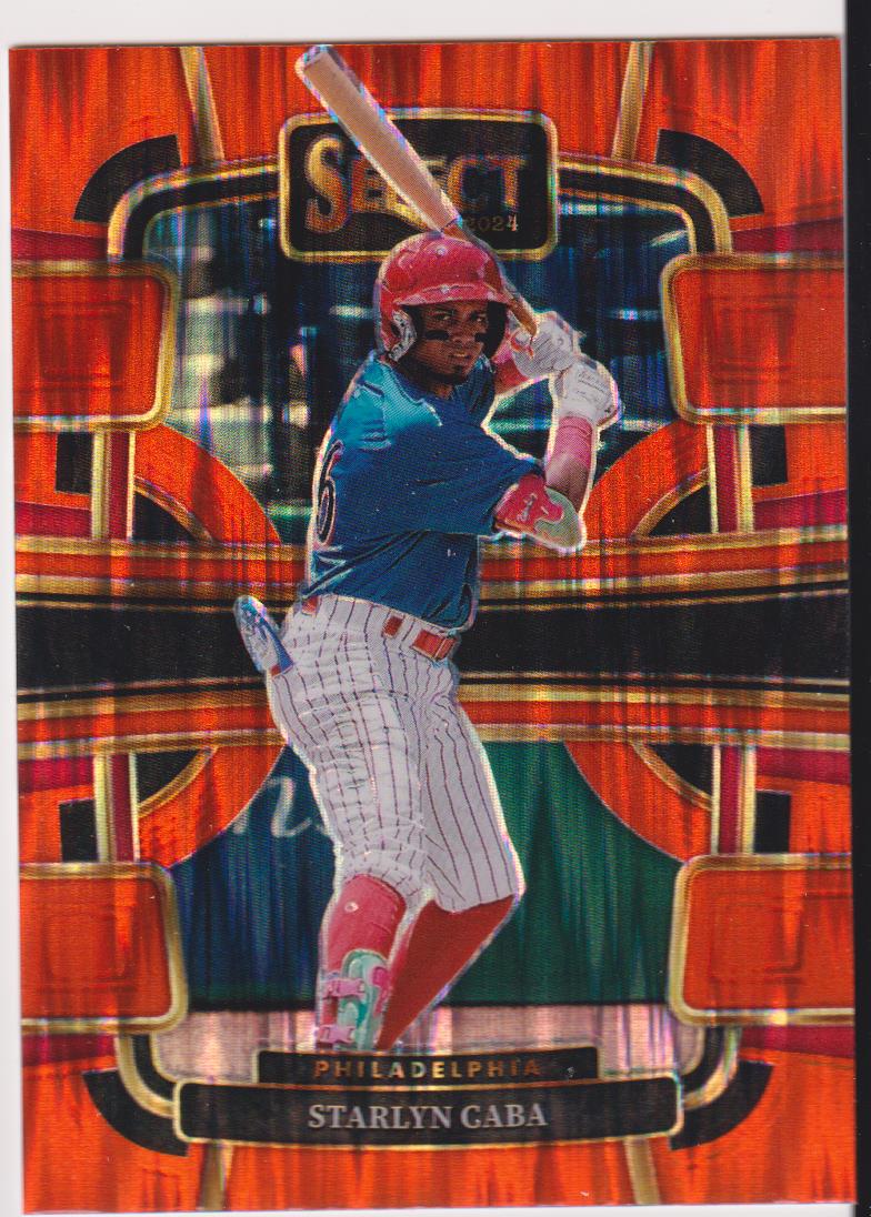 2024 Panini Select Baseball Orange Flash Prizms Starlyn Caba #15