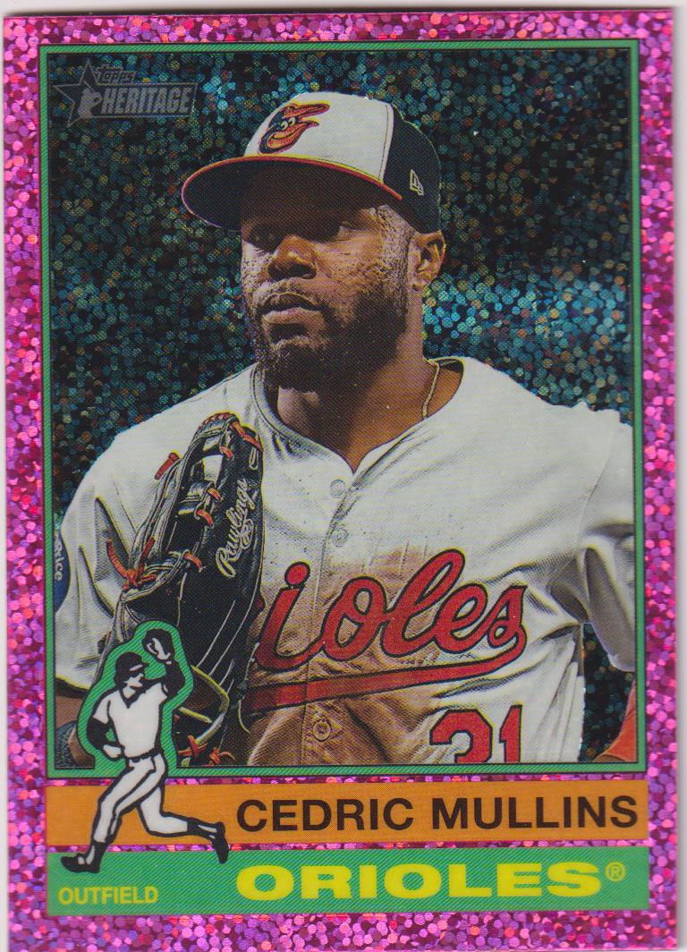 2025 Topps Heritage Baseball Chrome Pink Sparkle Refractor Cedric Mullins #166