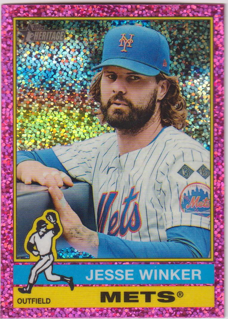 2025 Topps Heritage Baseball Chrome Pink Sparkle Refractor Jesse Winker #468