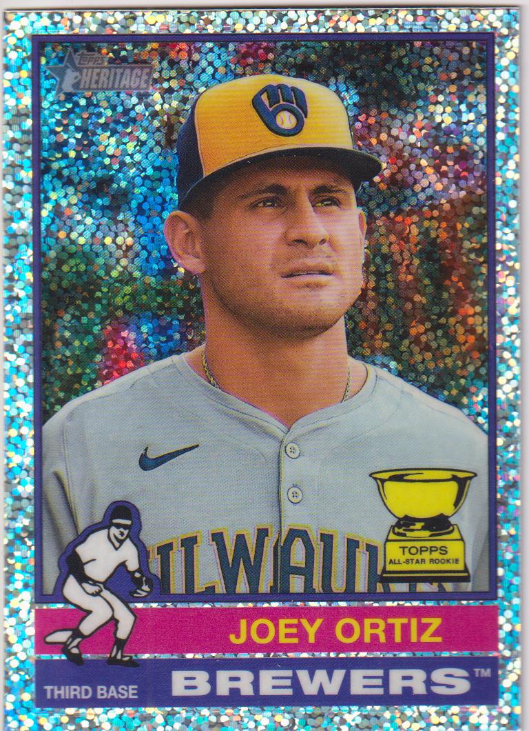 2025 Topps Heritage Baseball Chrome Silver Sparkle Refractor Joey Ortiz #207