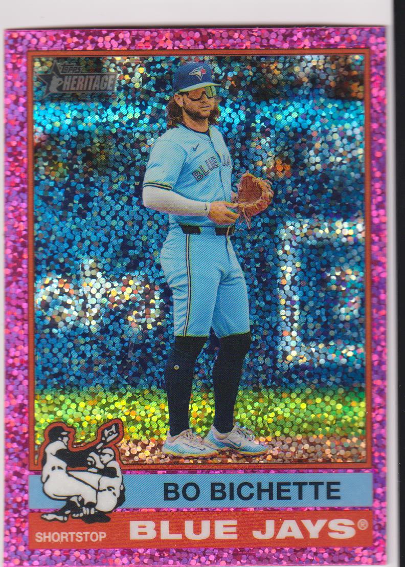 2025 Topps Heritage Baseball Chrome Pink Sparkle Refractor Bo Bichette #443