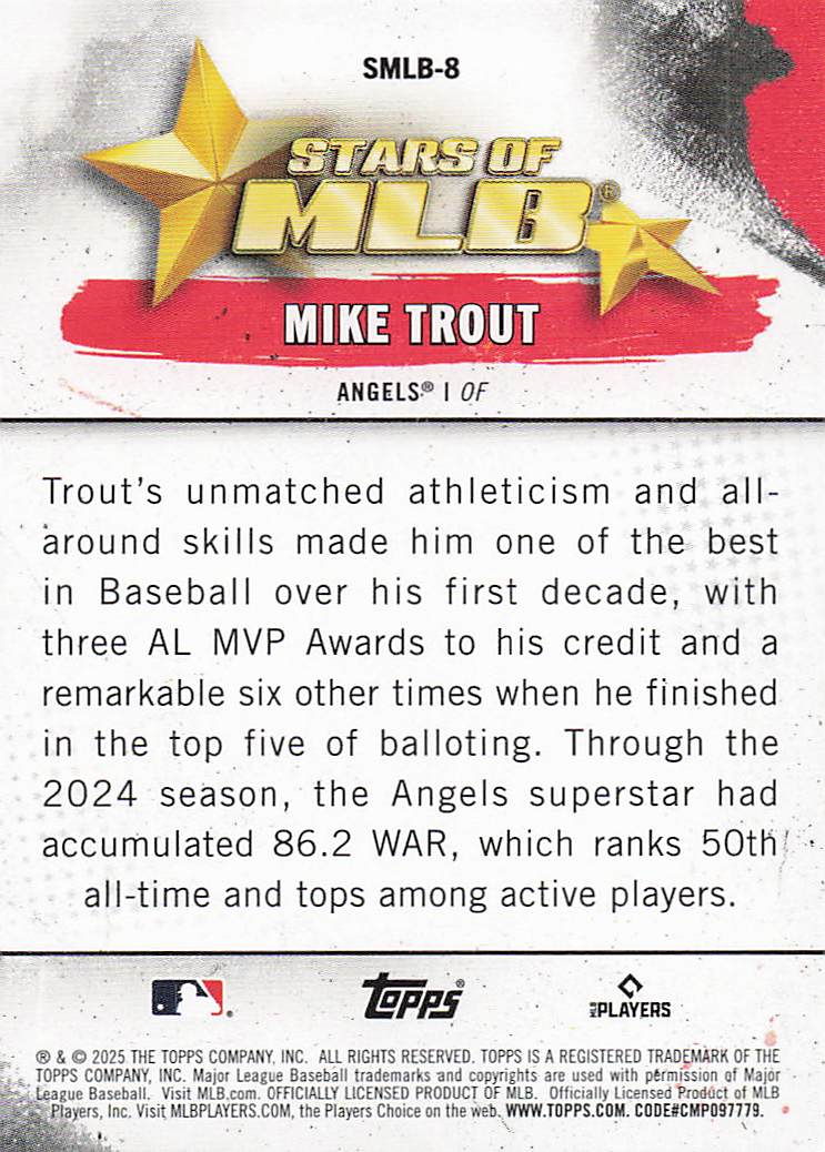 2025 Topps Baseball Stars of MLB Mike Trout #SMLB-8