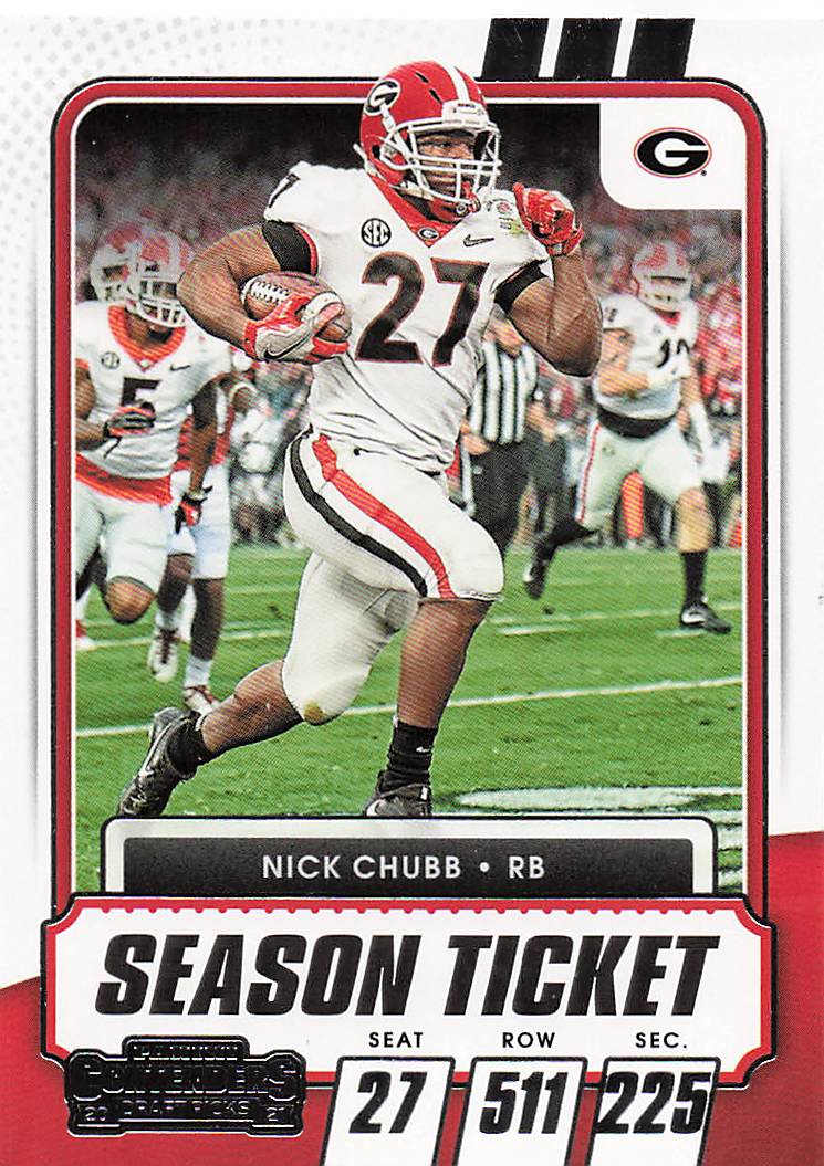 2021 Panini Contenders Draft Picks Nick Chubb #52