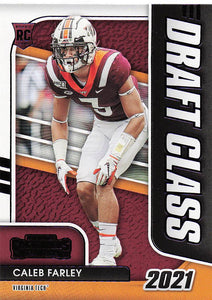 2021 Panini Contenders Draft Picks Draft Class Purple Caleb Farley #10 RC