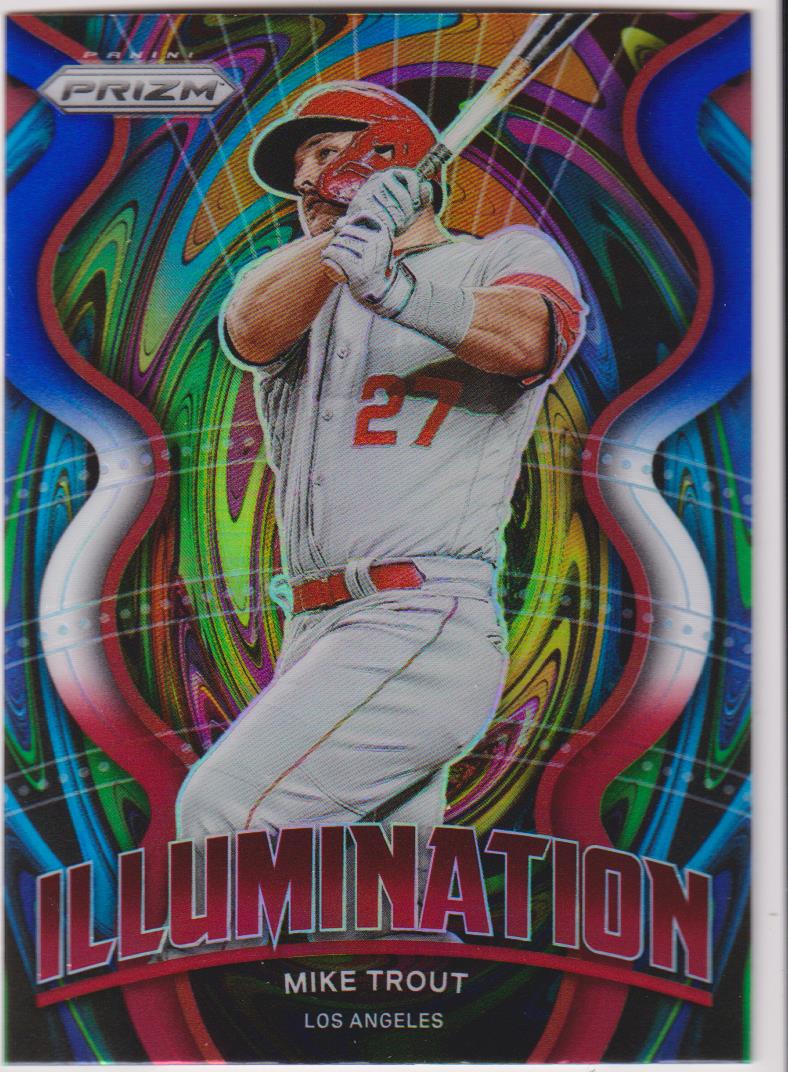 2022 Panini Prizm Baseball Illumination Red/White/Blue Prizm Mike Trout #IL-10