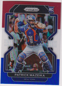 2022 Panini Prizm Baseball Red/White/Blue Prizm Patrick Mazeika #91 Rookie