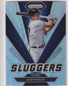 2022 Panini Prizm Baseball Sluggers Silver Prizm Austin Riley #SL-15