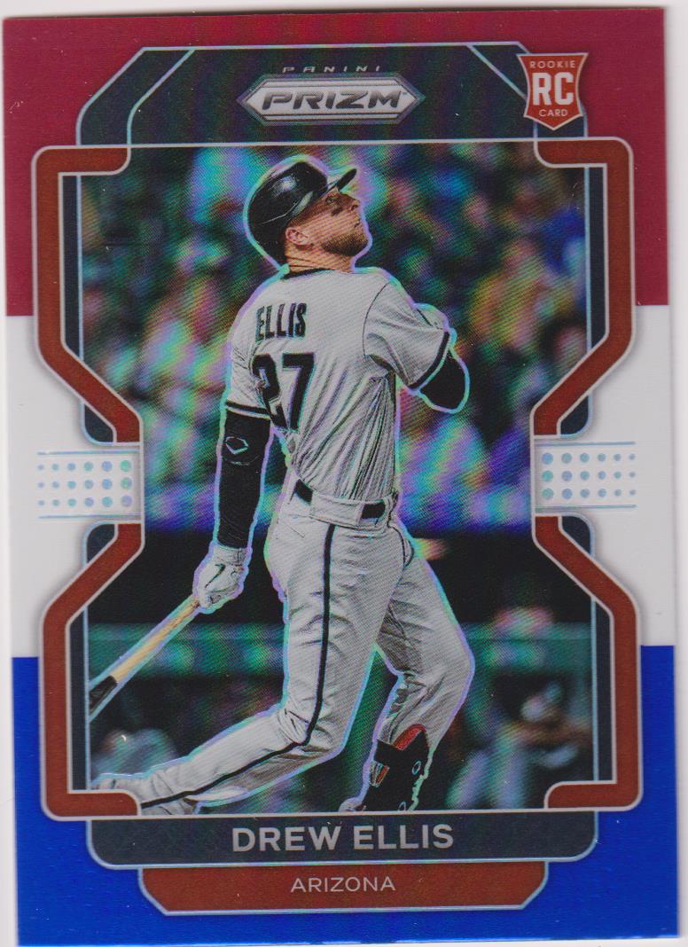 2022 Panini Prizm Baseball Red/White/Blue Prizm Drew Ellis #195 Rookie