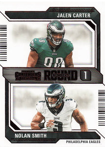 2023 Panini Contenders Football Round Numbers Red Jalen Carter / Nolan Smith #6