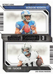 2023 Panini Contenders Football Round Numbers Red Hendon Hooker / Tre Tucker #14