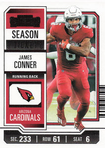 2023 Panini Contenders Football Season Ticket Retail James Conner #2