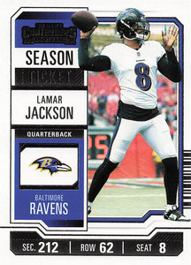 2023 Panini Contenders Football Season Ticket Retail Lamar Jackson #9