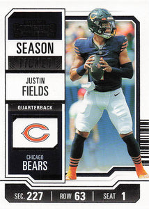 2023 Panini Contenders Football Season Ticket Retail Justin Fields #20