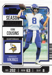 2023 Panini Contenders Football Season Ticket Retail Kirk Cousins #68