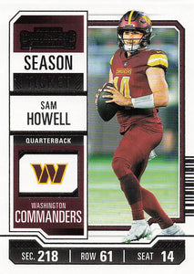 2023 Panini Contenders Football Season Ticket Retail Sam Howell #100