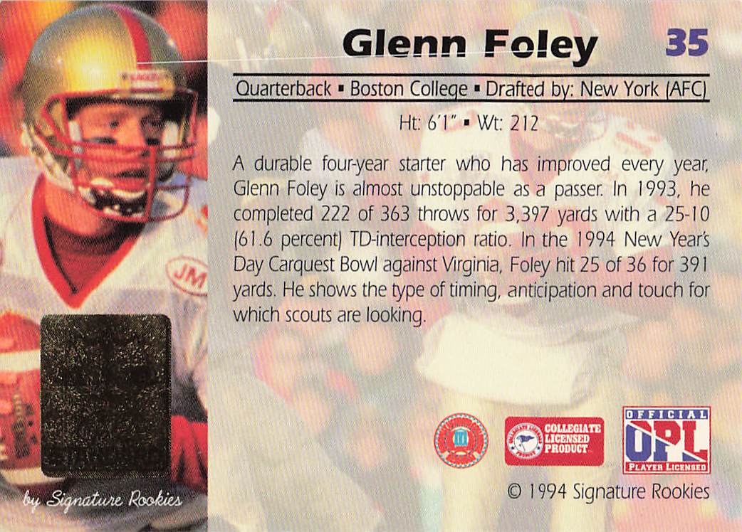 1994 Signature Rookies Gold Standard Multisport Glenn Foley #35