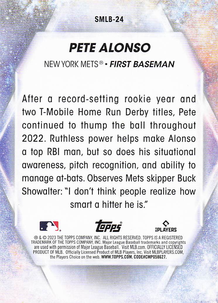 2023 Topps Baseball Stars of MLB Chrome Pete Alonso #SMLBC-24