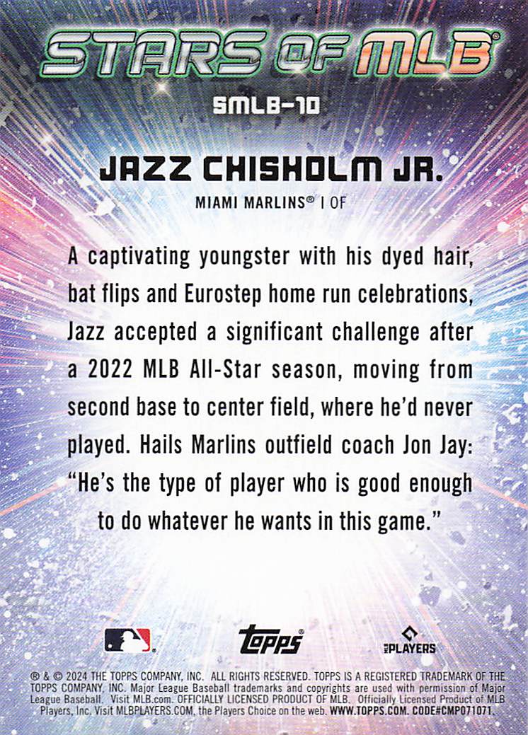 2024 Topps Baseball Stars of MLB Jazz Chisholm Jr. #SMLB-10