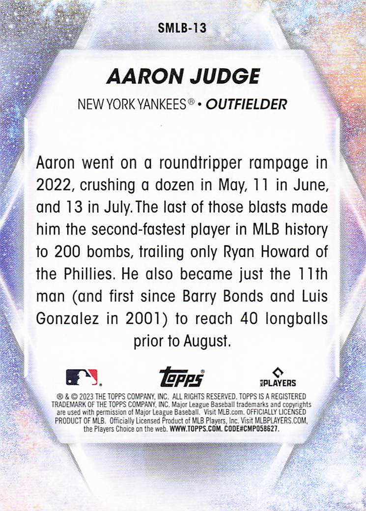 2023 Topps Baseball Stars of MLB Aaron Judge #SMLB-13
