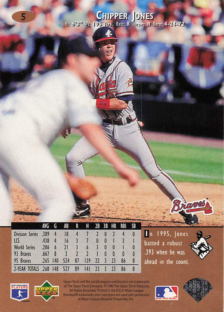 1996 Upper Deck Baseball Chipper Jones #5