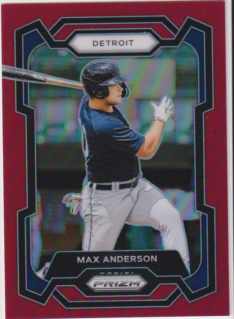 2024 Panini Prizm Baseball Red Prizms 099/299 Max Anderson #98