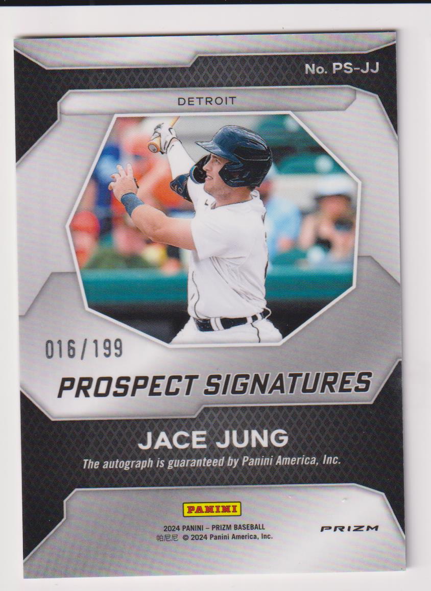 2024 Panini Prizm Signatures Pulsar Prizms 016/199 Jace Jung #PS-JJ