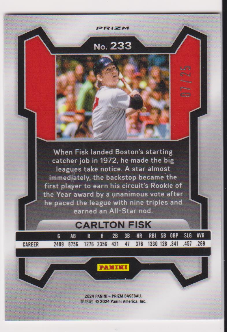 2024 Panini Prizm Baseball Mojo Prizms 07/25 Carlton Fisk #233