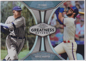 2019 Topps Chrome Baseball Greatness Returns Ty Cobb / Bryce Harper #GRE-7