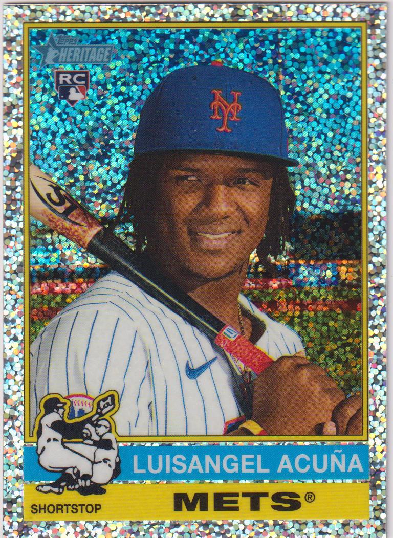 2025 Topps Heritage Chrome Silver Sparkle Refractor Luisangel Acuña #274 Rookie