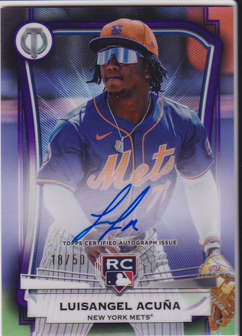 2025 Topps Tribute Inauguration Autographs Purple 18/50 Luisangel Acuña #LIA-LA
