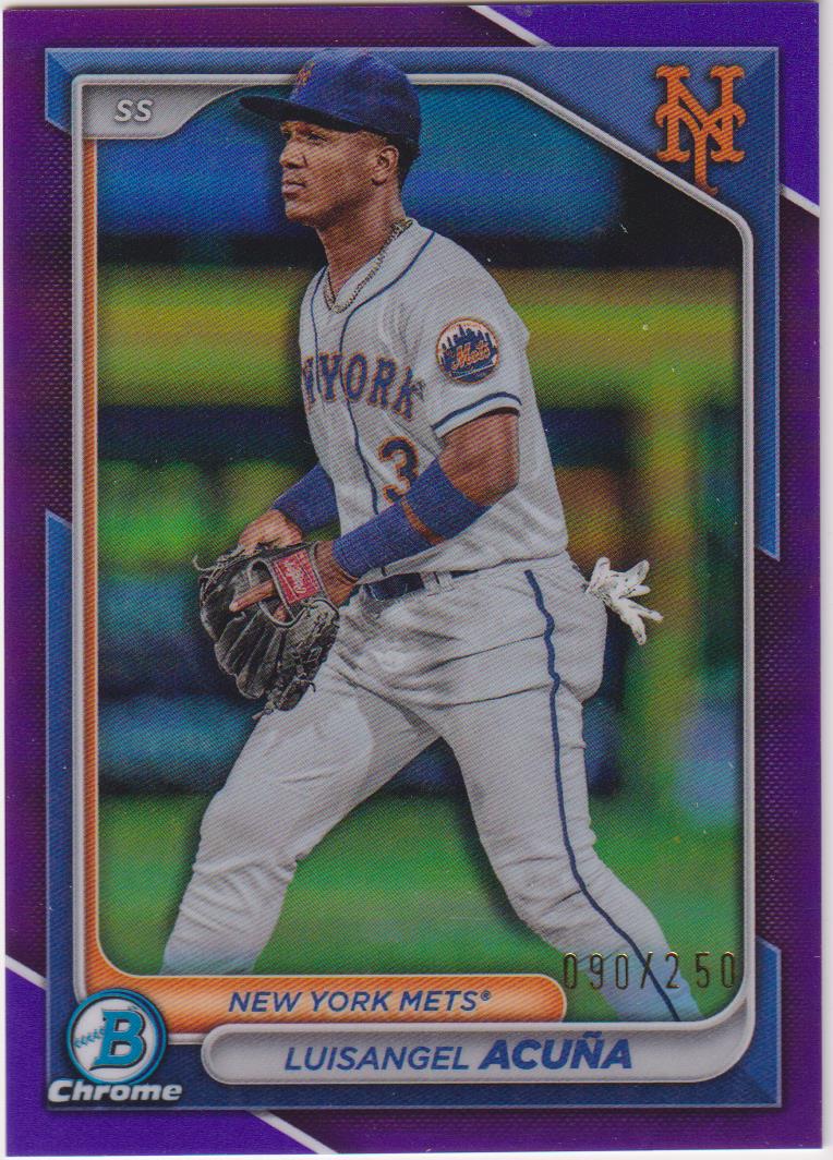 2024 Bowman Chrome Prospects Purple Refractors 090/250 Luisangel Acuna #BCP-40