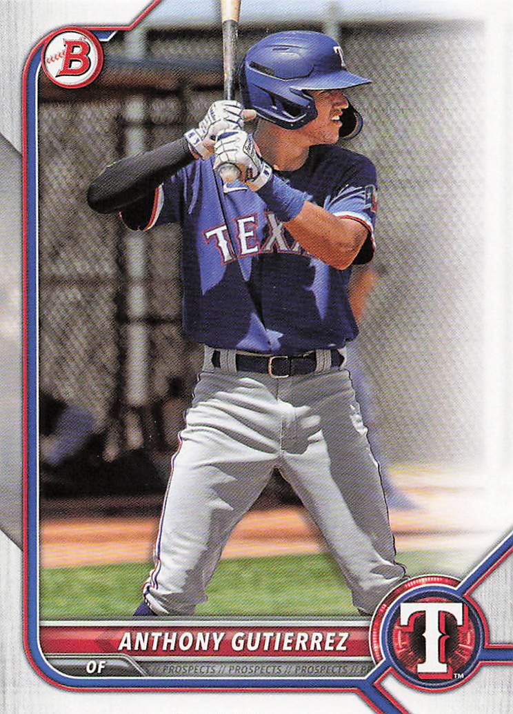 2022 Bowman Draft Baseball Anthony Gutierrez #BD-110